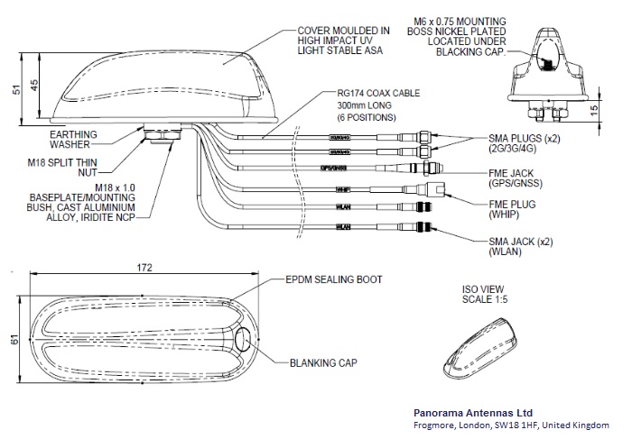 Schematischer Aufbau der Antenne mit Kabel und Stecker Schematischer Aufbau der Antenne mit Kabel und Stecker