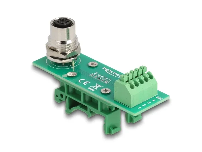 Delock_M12___bergabemodul_Adapter_A-kodiert_4_Pin_Buchse_zu_5_Pin_Terminalblock_f__r_Hutschiene__2_f94b495a