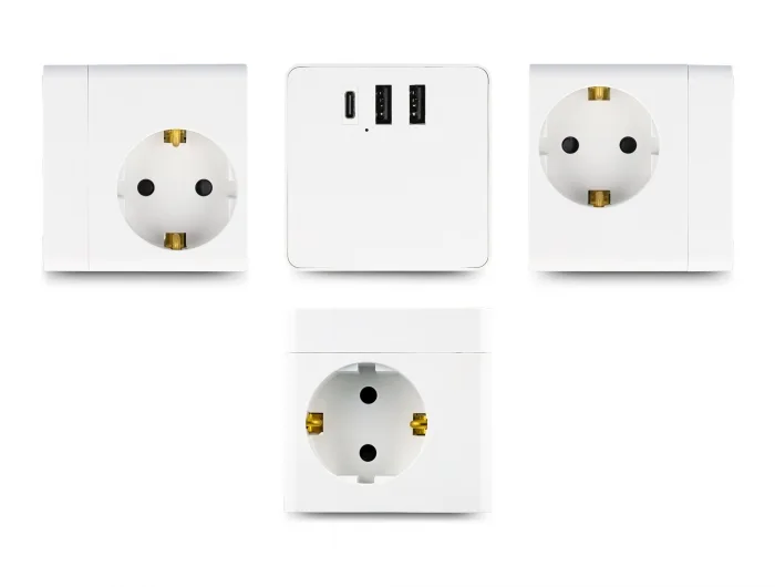 Delock Steckdosenwürfel mit Verlängerungskabel 3-fach mit Kindersicherung und USB Ladegerät, 1,5 m Kabel, weiß #2 