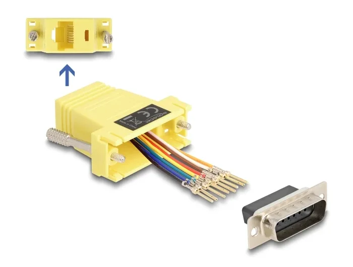 Delock_D-Sub_15_Pin_Stecker_zu_RJ45_Buchse_Montagesatz_gelb__1_2b400412