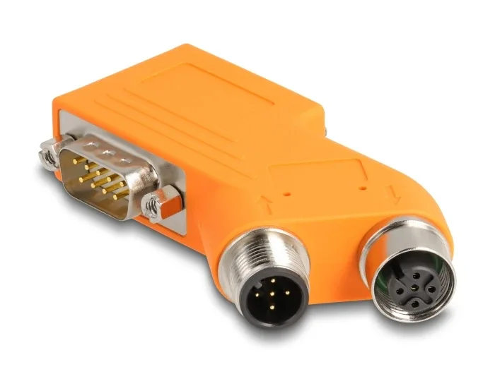 Delock_D-Sub_9_Stecker_und_Buchse_zu_M12_Stecker_und_Buchse_A-kodiert_5_pin_CAN_Bus_Verteiler_35___orange__1_8fa53f1a