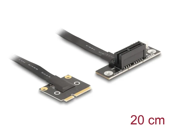 Delock_Adapter_Mini_PCIe_Stecker_zu_PCIe_3_0_x1_Buchse_90___gewinkelt_mit_Kabel_20_cm__1_4eba65dc