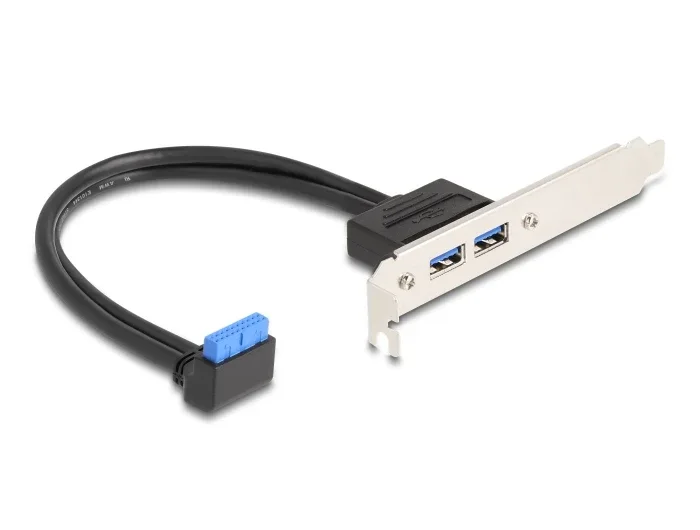 Delock_Slotblech_1_x_USB_5_Gbps_Pfostenbuchse_90___gewinkelt_zu_2_x_USB_5_Gbps_Typ-A_Buchse_50_cm__2