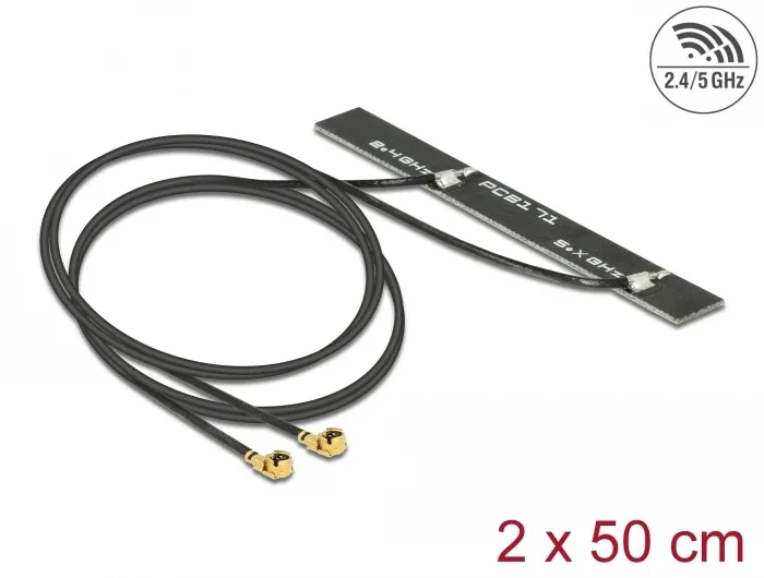 Delock_Dualband_WLAN_WiFi_6_Doppelantenne_2_x_I-PEX_Inc___MHF___I_Stecker_5_dBi_2_x_50_cm_PCB_intern_Klebemontage__1_deab9ff4