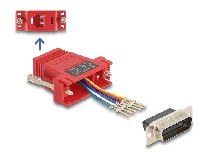 Delock_D-Sub_15_Pin_Stecker_zu_RJ12_Buchse_Montagesatz_rot__1
