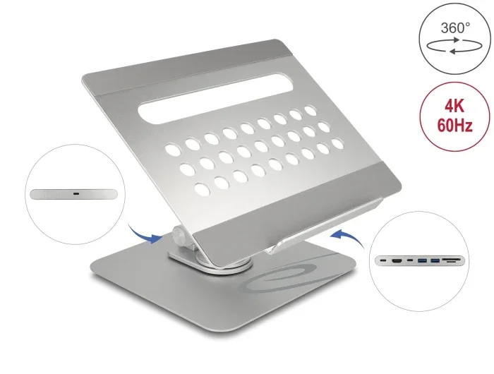 Delock_Tablet_und_Notebook_St__nder_mit_eingebauter_Dockingstation_4K_-_HDMI___Kartenleser___Hub___PD_3_0_90_W_-_360___drehbar__1_bc3ce1f0