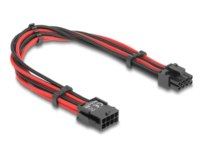 Delock_Verl__ngerungskabel_8_Pin_Stecker_zu_6___2_Pin_PCIe_Buchse_Textilummantelung_rot-schwarz_30_cm__2_f5e9e26a