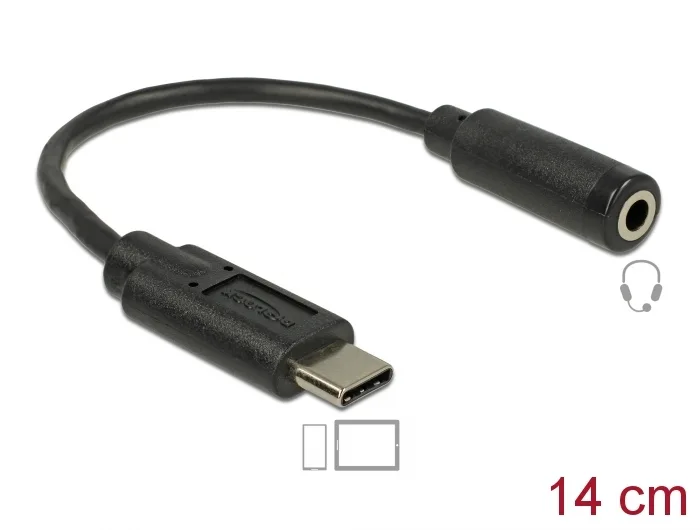 Delock Audio Adapter USB Type-C™ Stecker > Klinkenbuchse 14 cm #1 